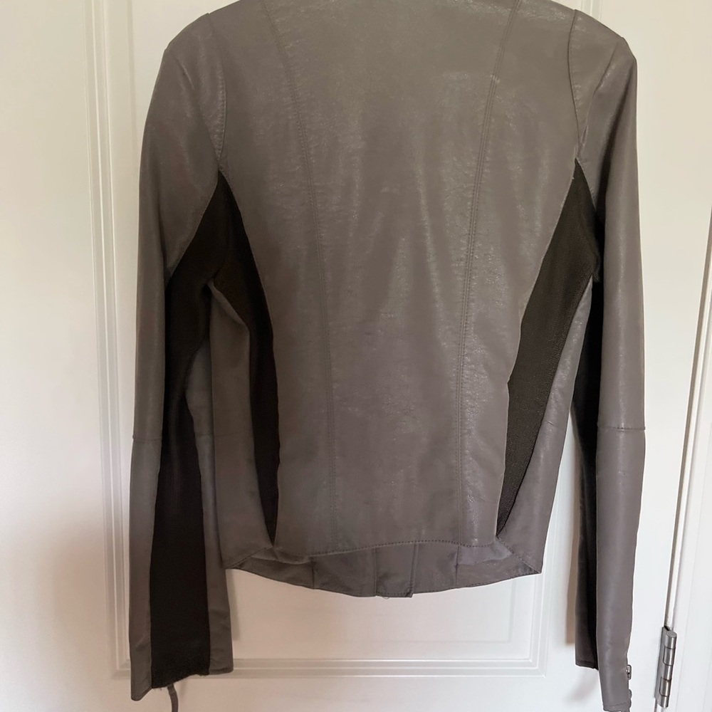 Women's Gray Leather Jacket